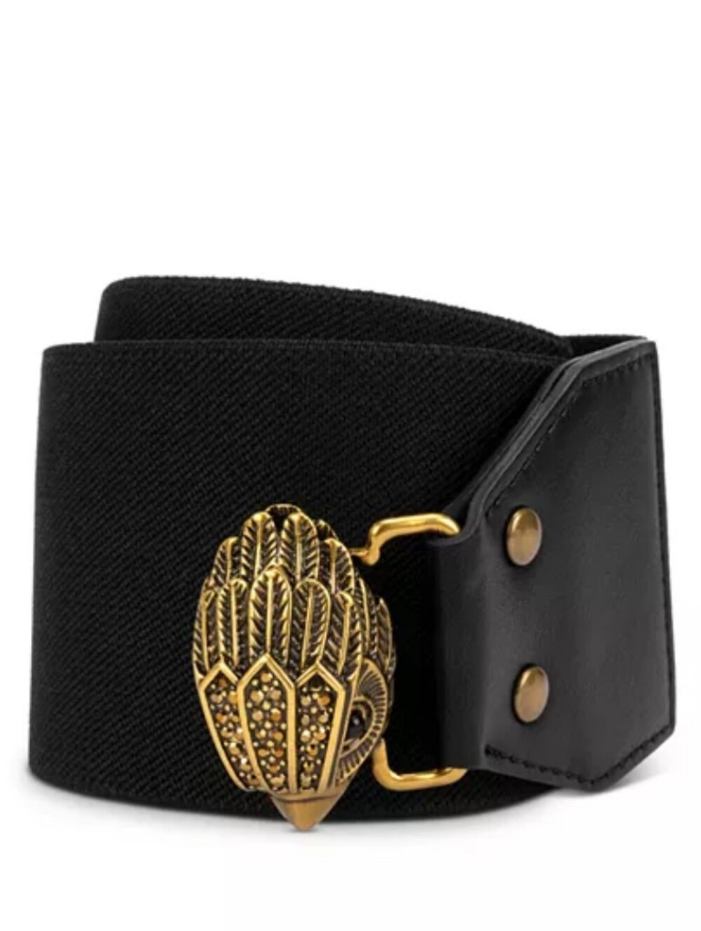 NWT Kurt Geiger London Signature Eagle Head Elastic Stretch Belt Size S/M
